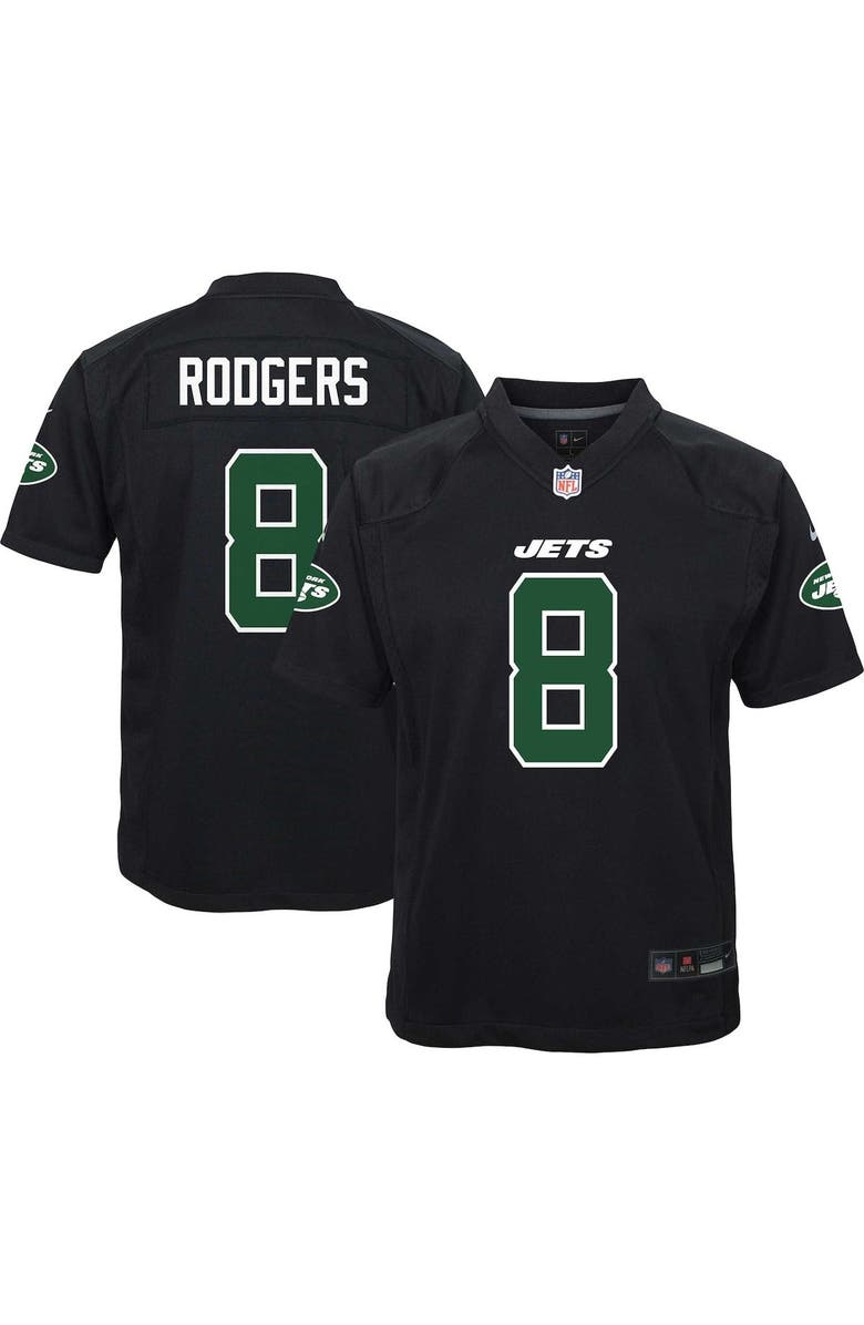 Nike Youth Nike Aaron Rodgers Black New York Jets Game Jersey, Main, color, 