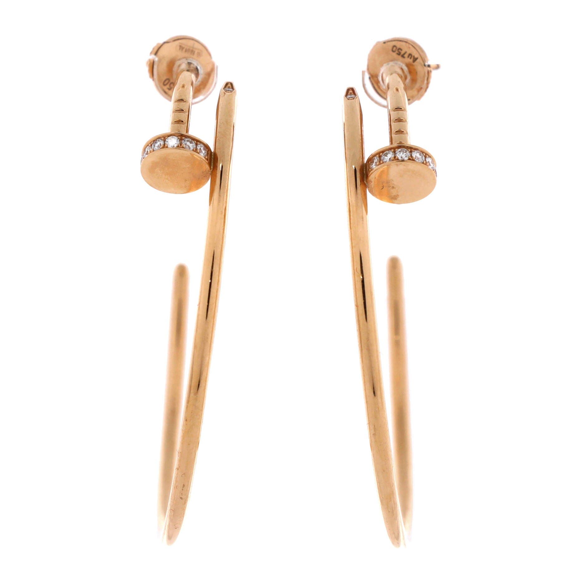 Juste un Clou Hoop Earrings 18K Rose Gold with Diamonds XL, Main, color, Metallic Gold