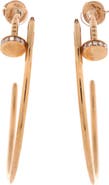 Pre-Owned Cartier Juste un Clou Hoop Earrings 18K Rose Gold with Diamonds XL