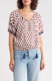 Lucky Brand Cotton Bubble Top