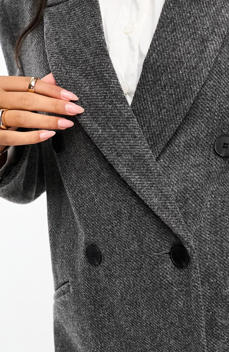ASOS DESIGN Double Breasted Twill Dad Coat, Alternate, color,