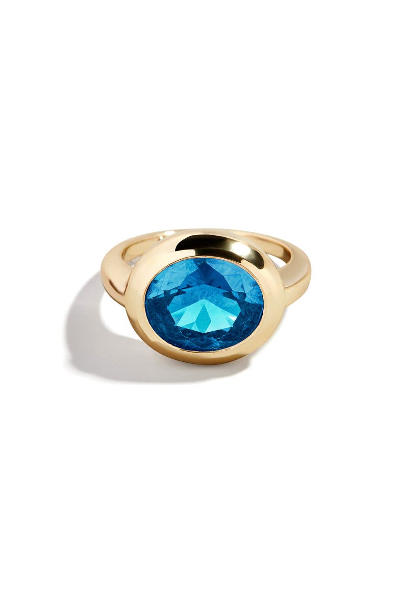 Birthstone Oval Cubic Zirconia Ring, Main, color, BLUE ZIRCON
