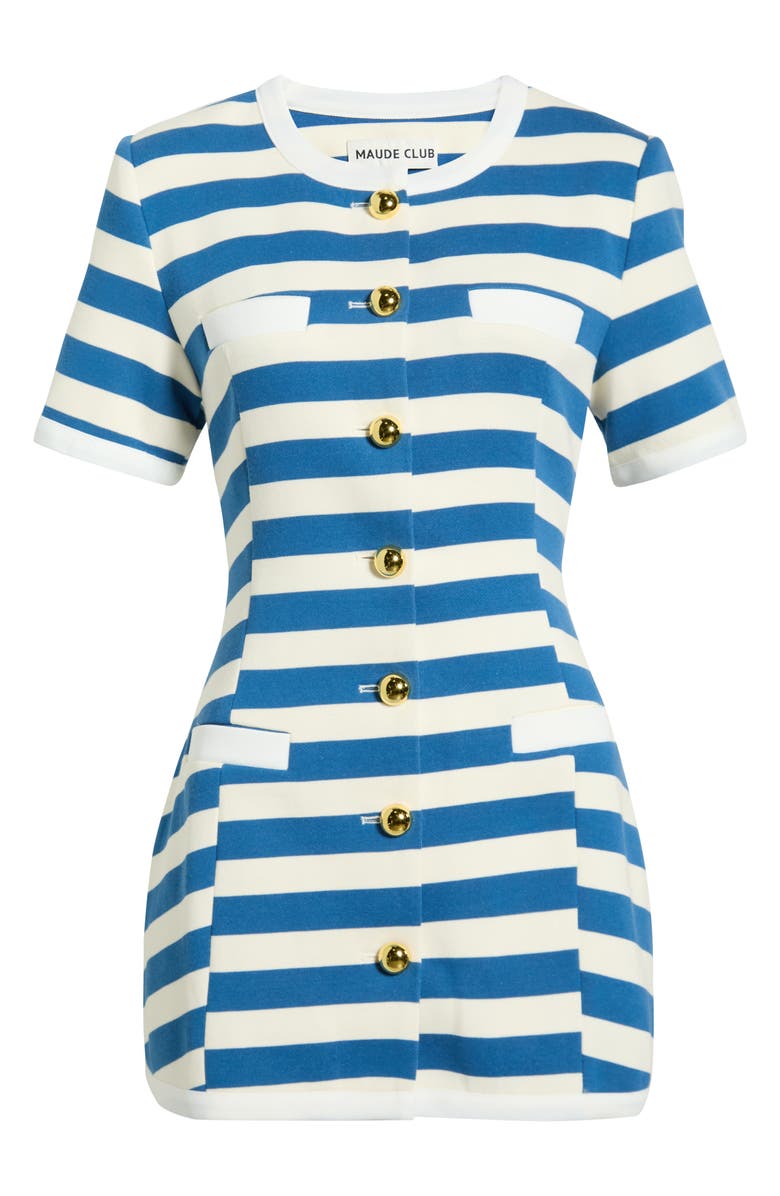 MAUDE CLUB Taylor Stripe Dress, Alternate, color, Blue Stripe