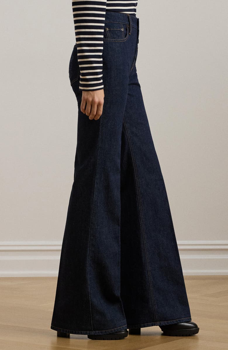 Lauren Ralph Lauren High Waist Exposed Button Flare Leg Jeans, Alternate, color,