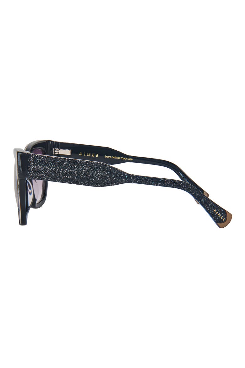 All for Love 52mm Gradient Cat Eye Sunglasses, Alternate, color, BLACK