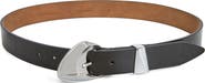Ettika Bold Metal Buckle Leather Belt