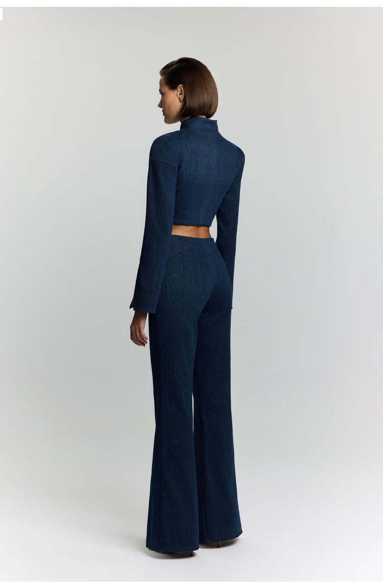 Jendue US Sublime Denim Jean - High-Waisted Flared with Slits, Alternate, color, Deep Blue