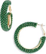 NORDSTROM RACK Faceted Stone Hoop Earrings