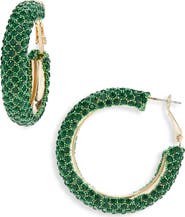 NORDSTROM RACK Faceted Stone Hoop Earrings