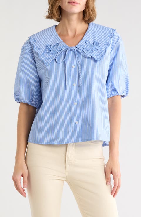 Embroidered Striped Shirt