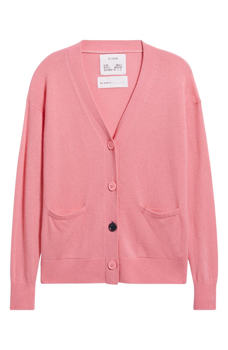 CISSA Button-Up Wool & Cashmere Wrap Cardigan, Alternate, color, Bubble Pink