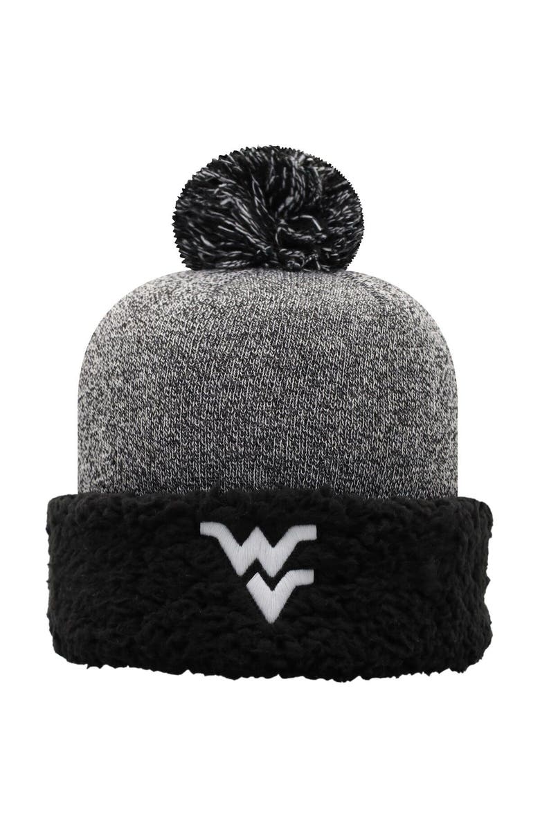 TOP OF THE WORLD Women's Top of the World Black West Virginia Mountaineers Snug Cuffed Knit Hat with Pom, Main, color, 