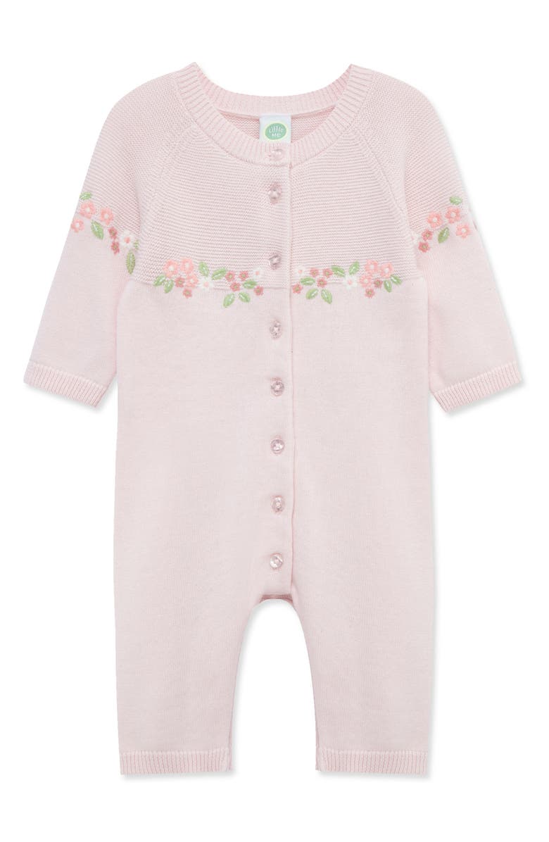 Little Me Garland Sweater Romper, Main, color, Pink
