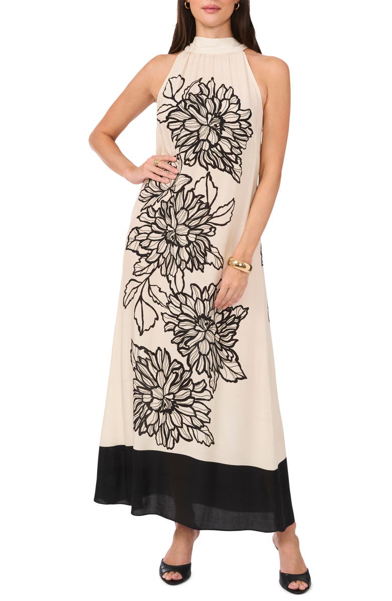 Vince Camuto Placed Floral Challis Maxi Dress, Main, color,