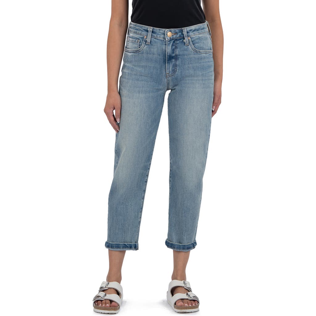 Kut From The Kloth Sienna Crop Baggy Boyfriend Jeans In Blue