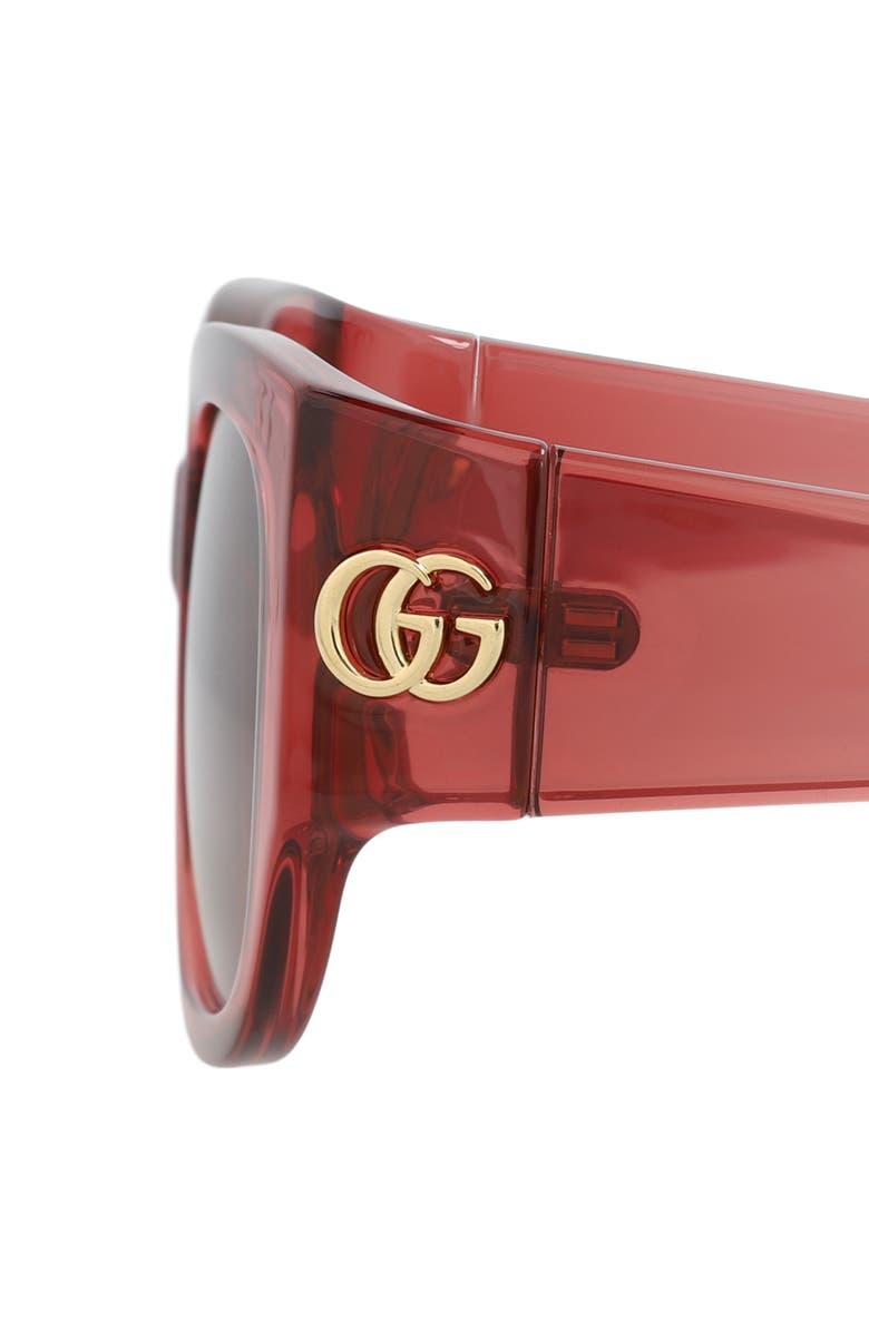 Gucci 52mm Round Sunglasses, Alternate, color, Red Red Brown