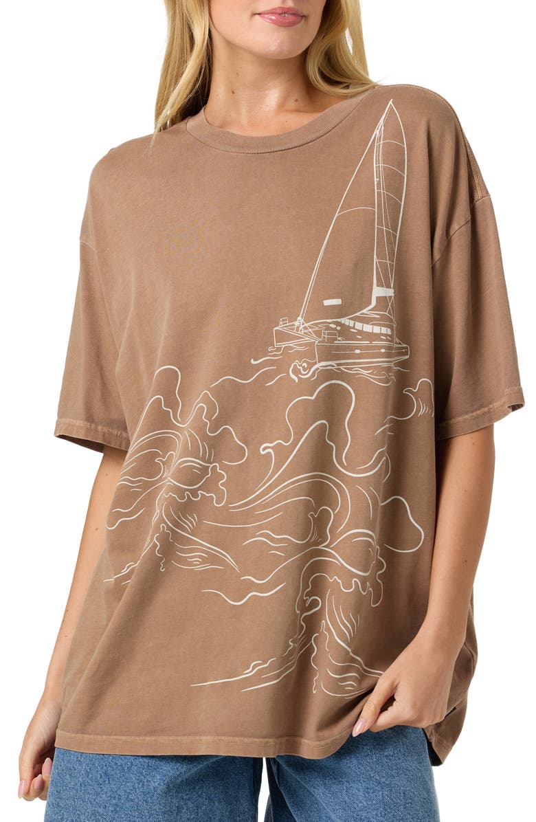 O'Neill OG Boat Oversized Graphic T-shirt, Main, color, Carob Brown