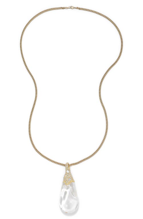 Alexis Bittar Liquid Lucite® Teardrop Pendant Necklace In Gold
