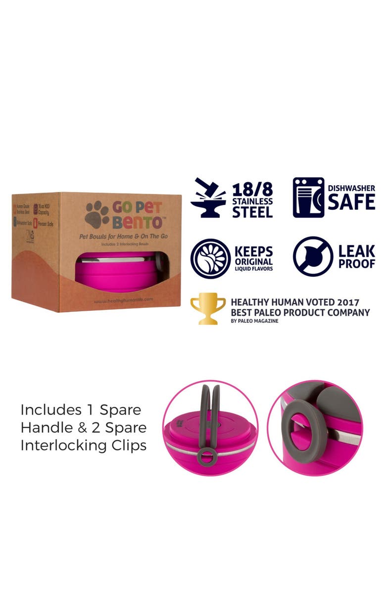 Healthy Human Stainless Steel Travel Dog Bowls Set of 3, Alternate, color, Multicolored