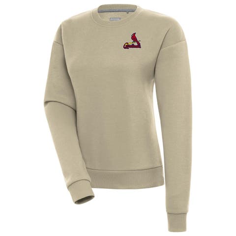 Women's Antigua Khaki St. Louis Cardinals Victory Pullover Sweatshirt