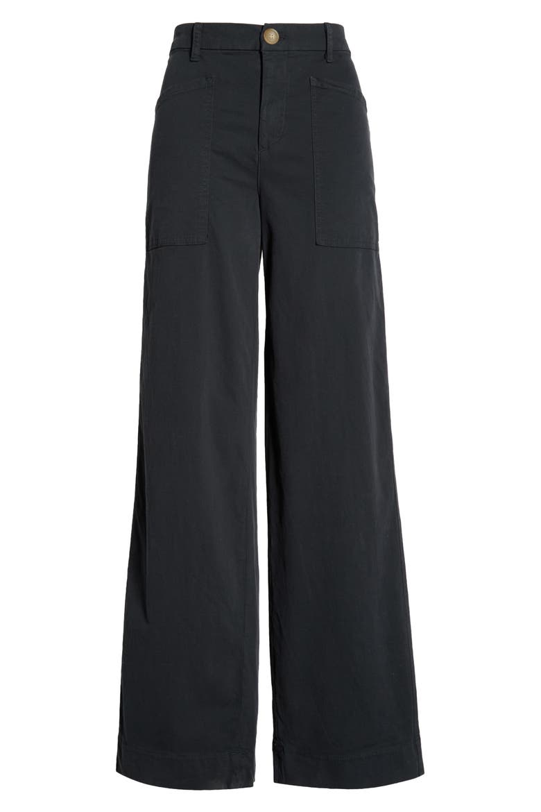 Wrap Pocket Stretch Cotton Pants, Alternate, color, WASHED BLACK