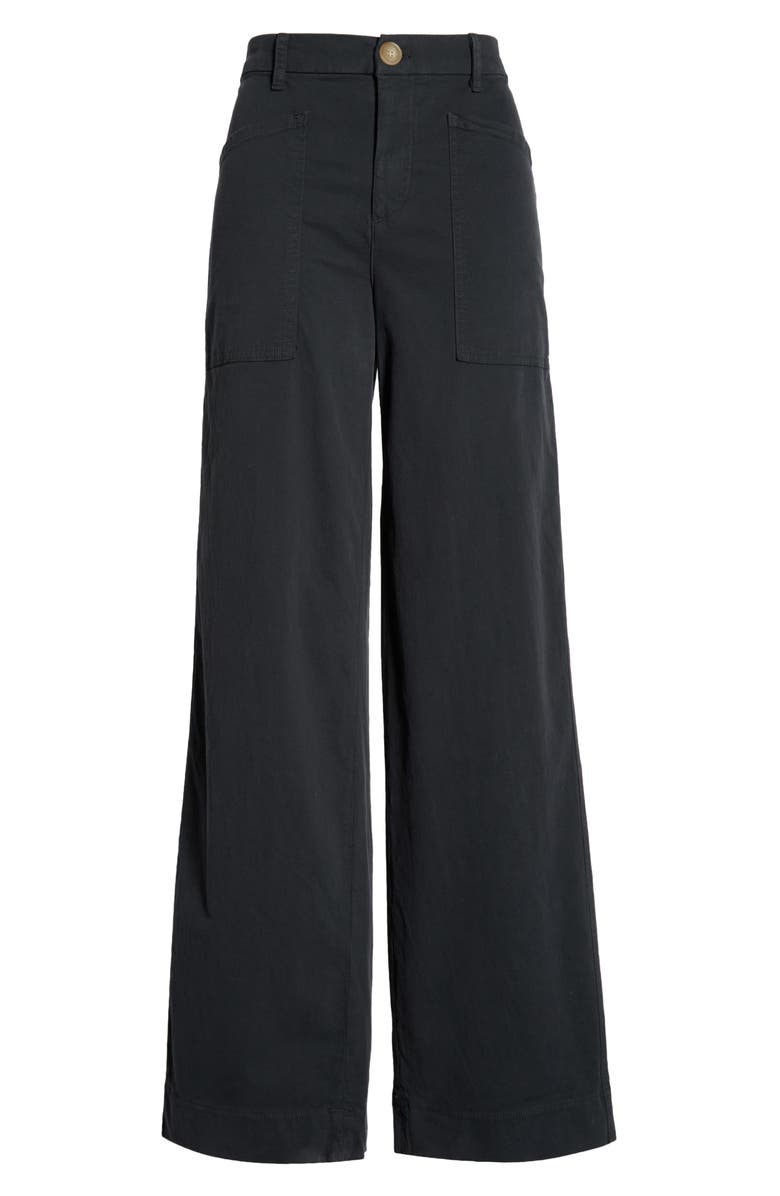 Frank & Eileen Limerick Pocket Wide Leg Pants, Main, color, Washed Black