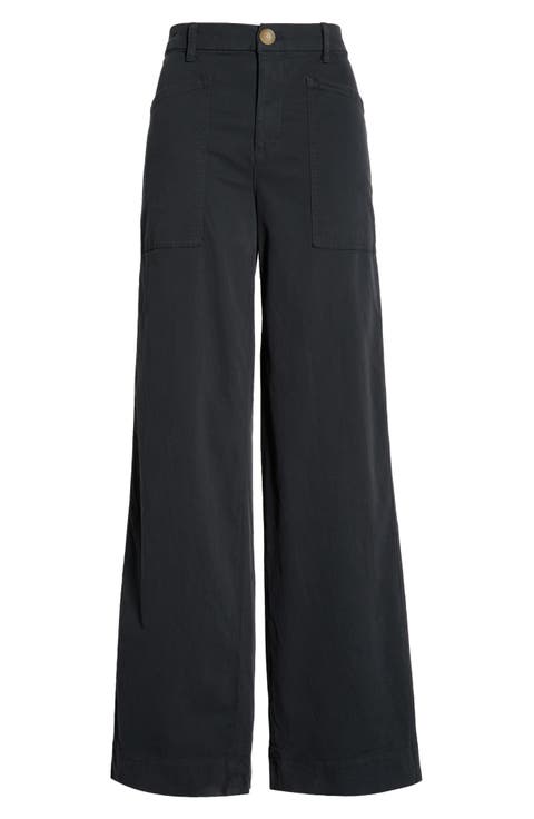 Limerick Pocket Wide Leg Pants