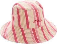 Isabel Marant Shaelyn Embroidered Logo Stripe Bucket Hat