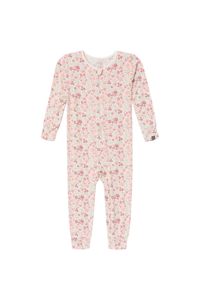 2-Pack Baby & Toddler Girls Dark Teal Rose Tight Fitting Footless Pajamas, Alternate, color, Ivory Floral