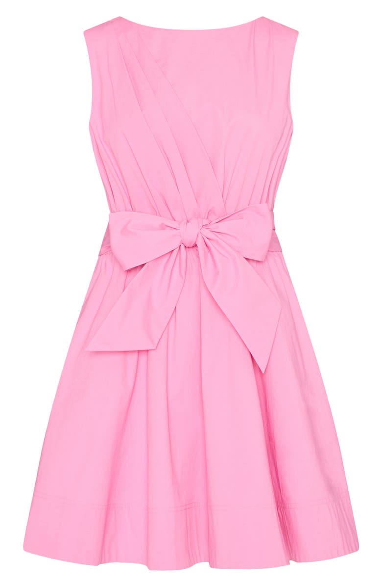 Milly Draped Sleeveless Stretch Cotton Poplin Minidress, Alternate, color, Pink