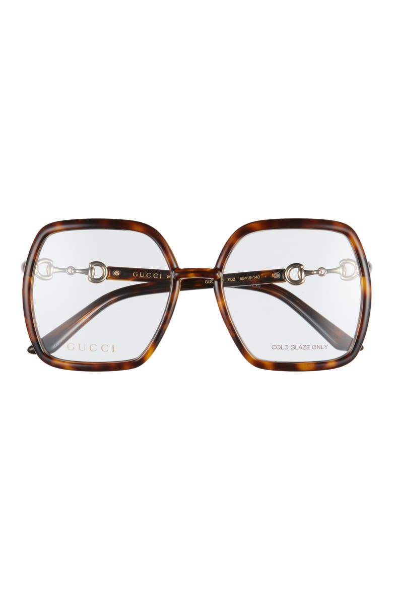 55mm Geometric Optical Glasses, Main, color, HAVANA