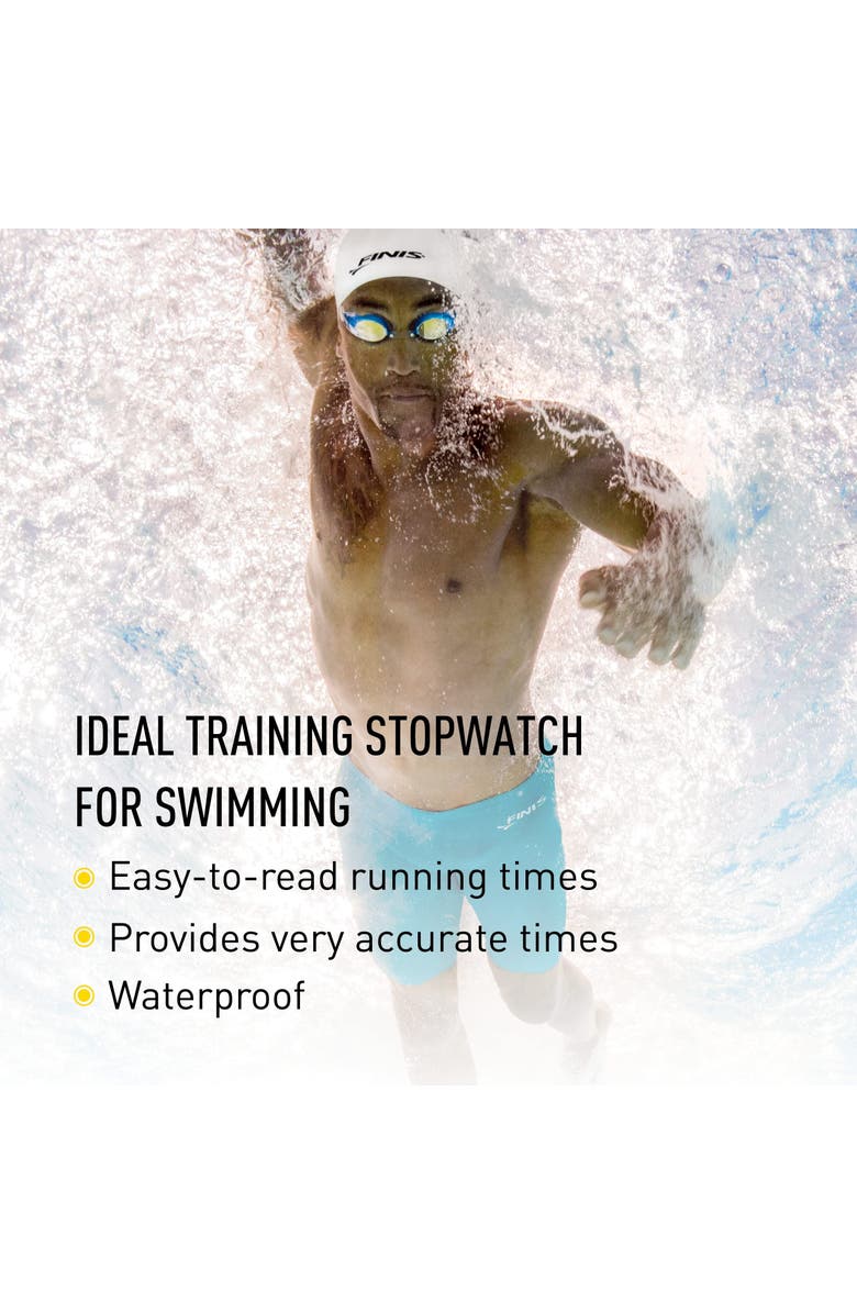 FINIS Waterproof Stopwatch for Swim Training 100 Split Memory Stroke Rate Mode Easy Read Display, Alternate, color, Black
