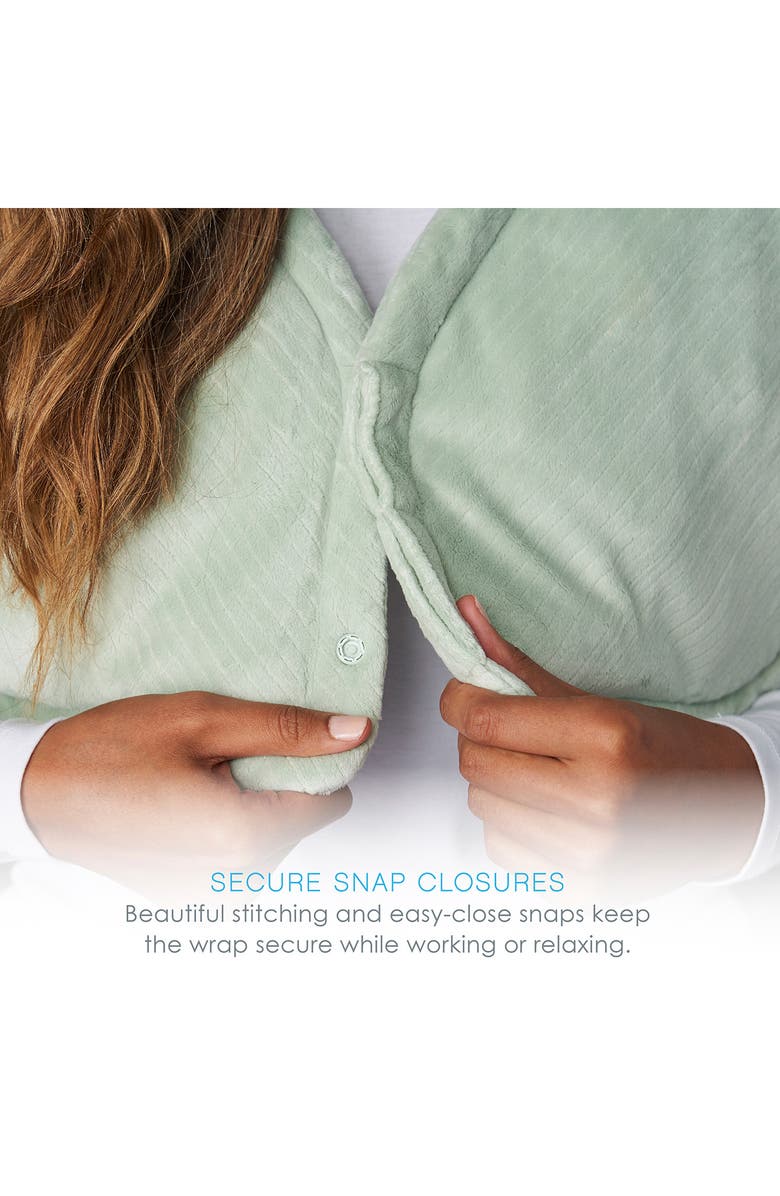 PURE ENRICHMENT Weighted Warmth Neck & Shoulders Heating Wrap, Alternate, color, Jade
