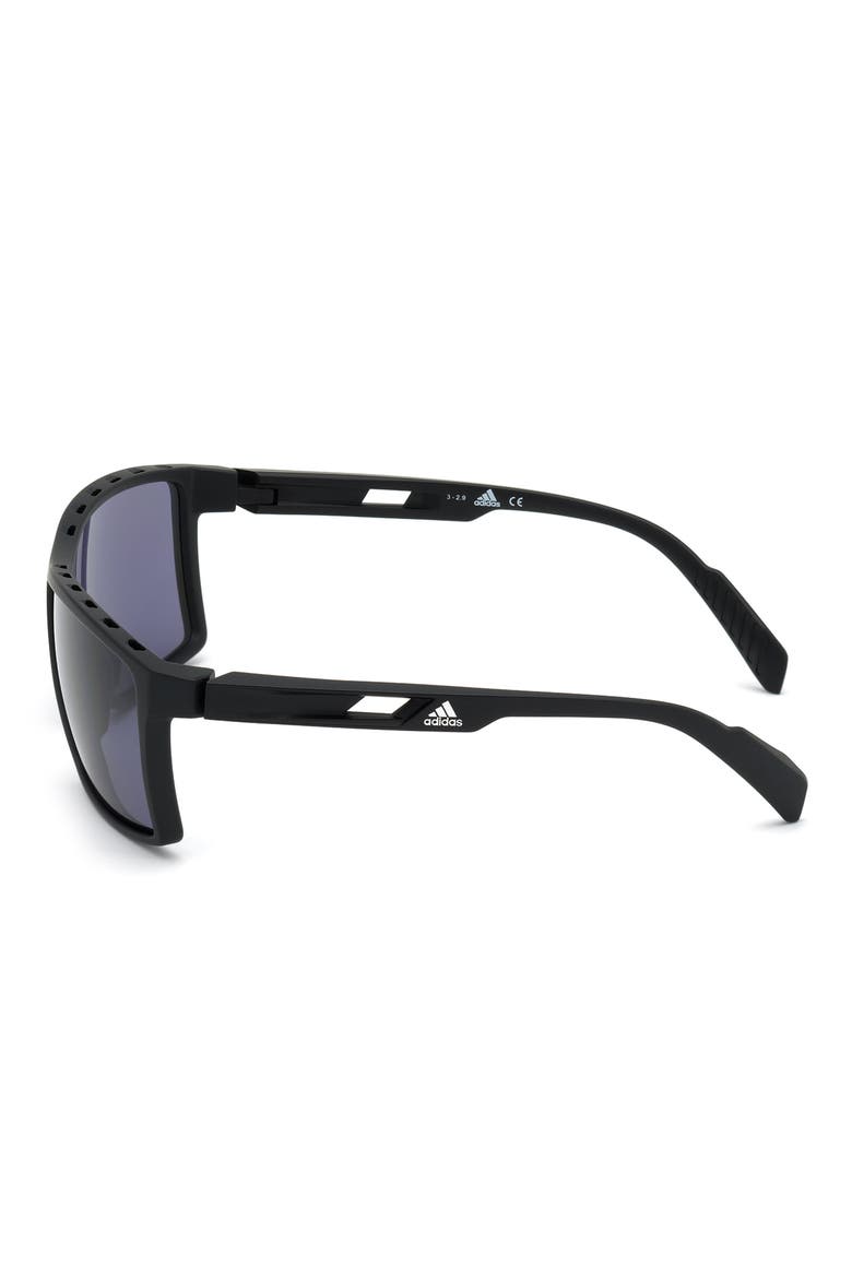 63mm Rectangular Sunglasses, Alternate, color, BLACK / SMOKE LENS KOLOR UP TM