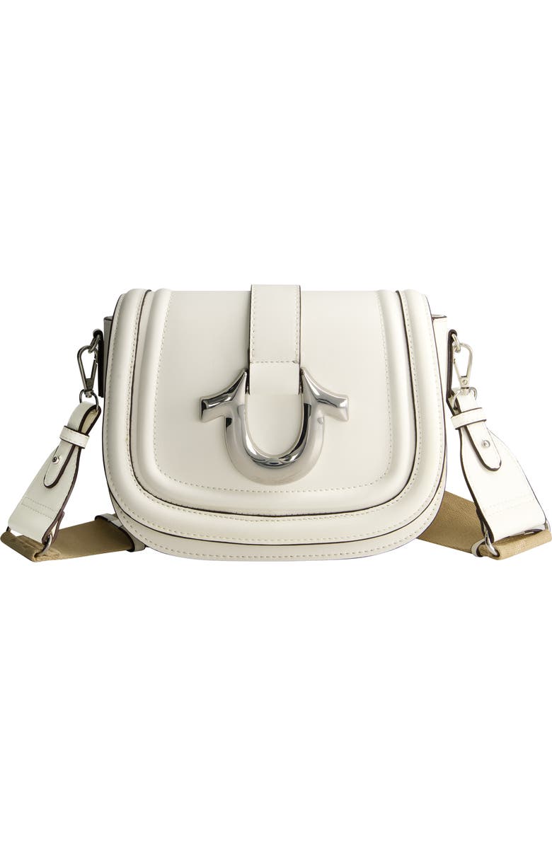 True Religion Saddle Bag with Gold Hardware, Main, color, White