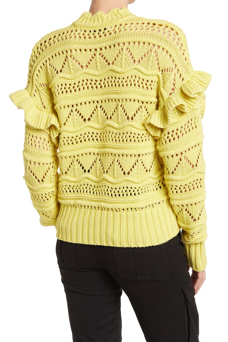 Hockley Scalloped Neck Ruffle Sweater, Alternate, color, CANARY YELLOW