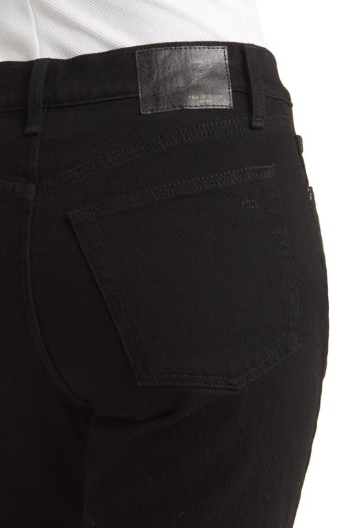 Rag & Bone Womens Logan Mid-rise Wide-leg Stretch-denim Jeans Elenna In Black