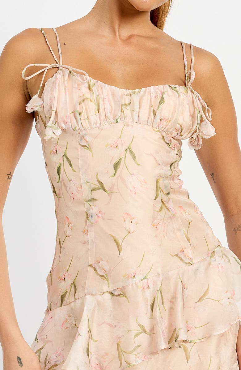 En Saison Kimberly Floral Ruffle Detail Midi Dress, Alternate, color, 