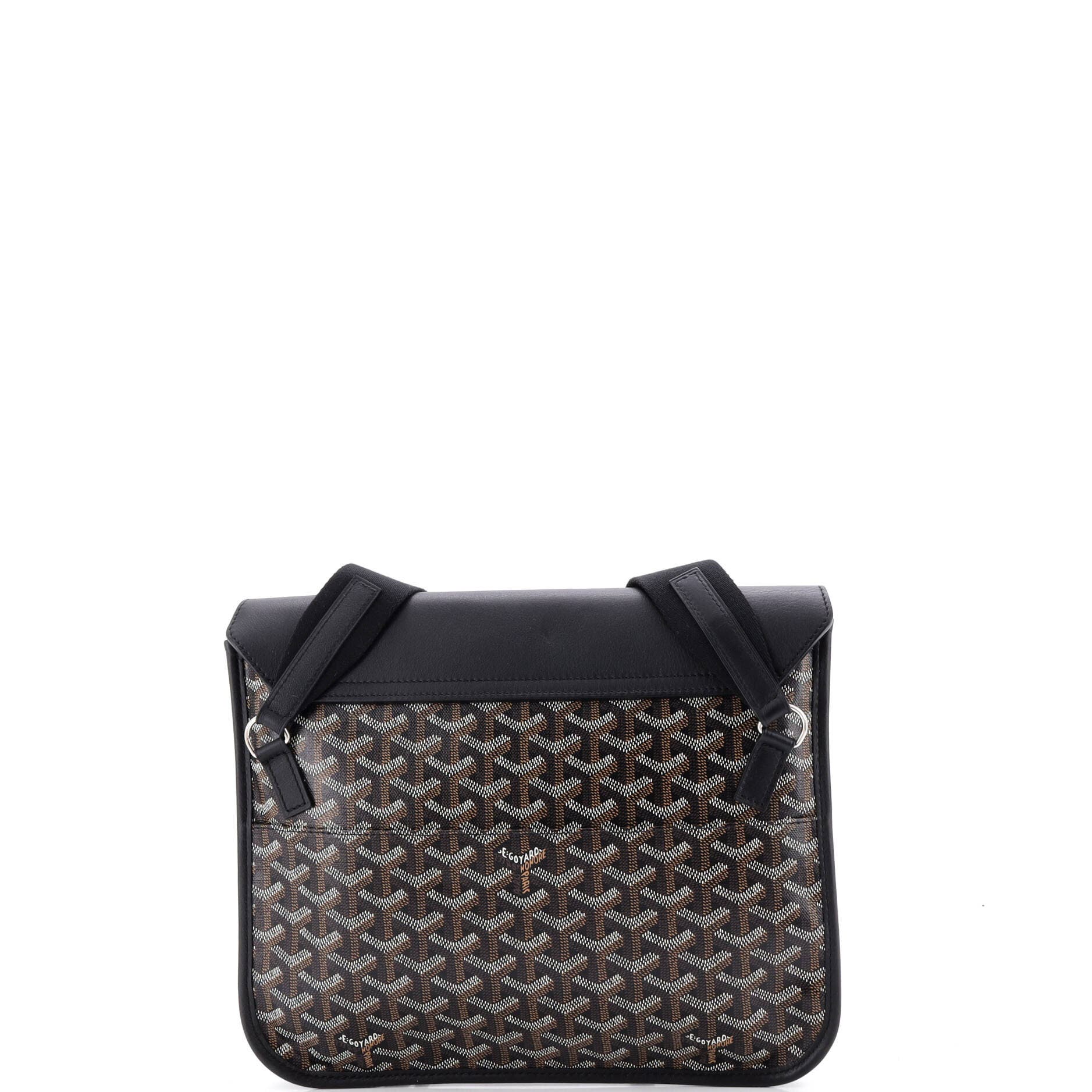 Coursier Messenger Bag Coated Canvas and Leather, Alternate, color, Black