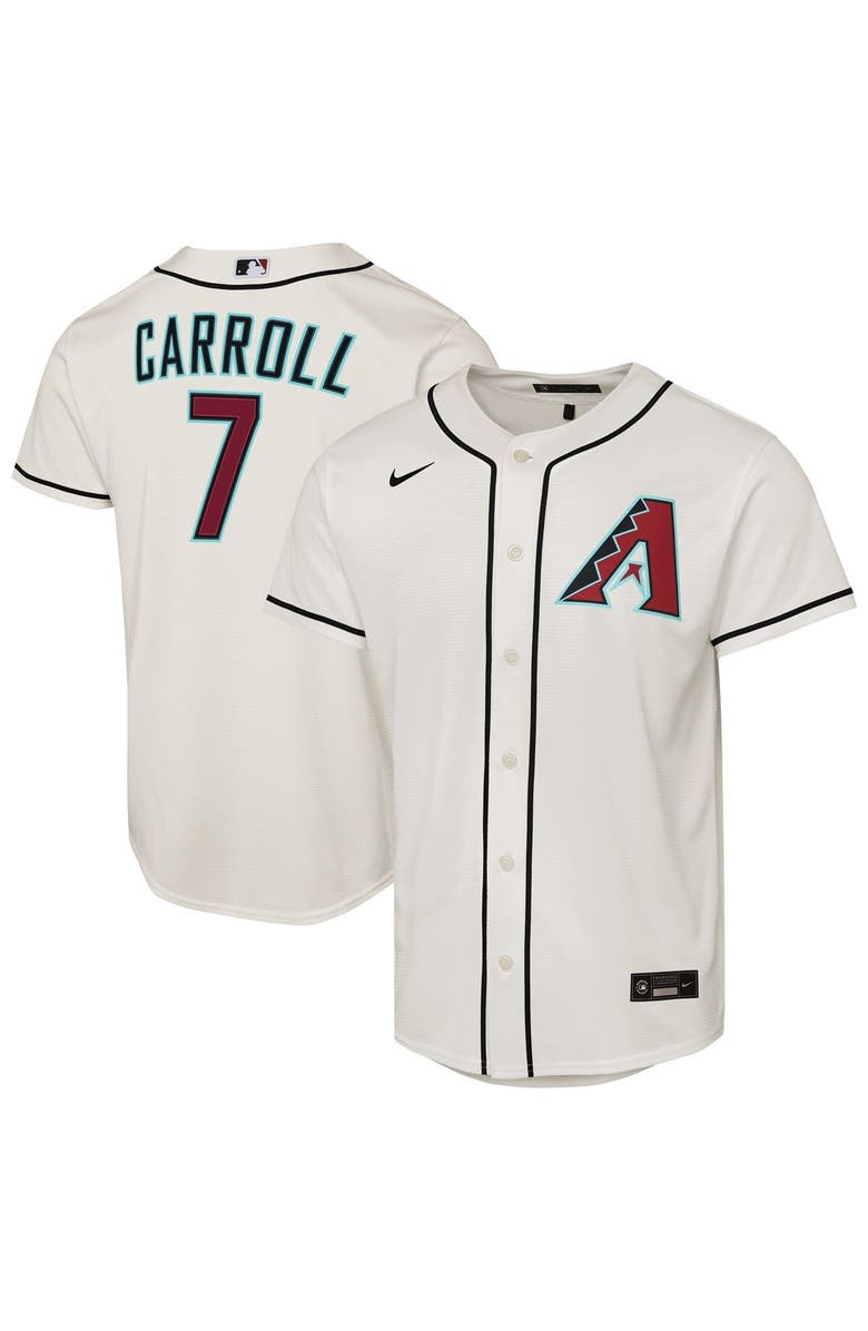 Nike Youth Nike Corbin Carroll Cream Arizona Diamondbacks Home Replica Player Jersey, Main, color, 