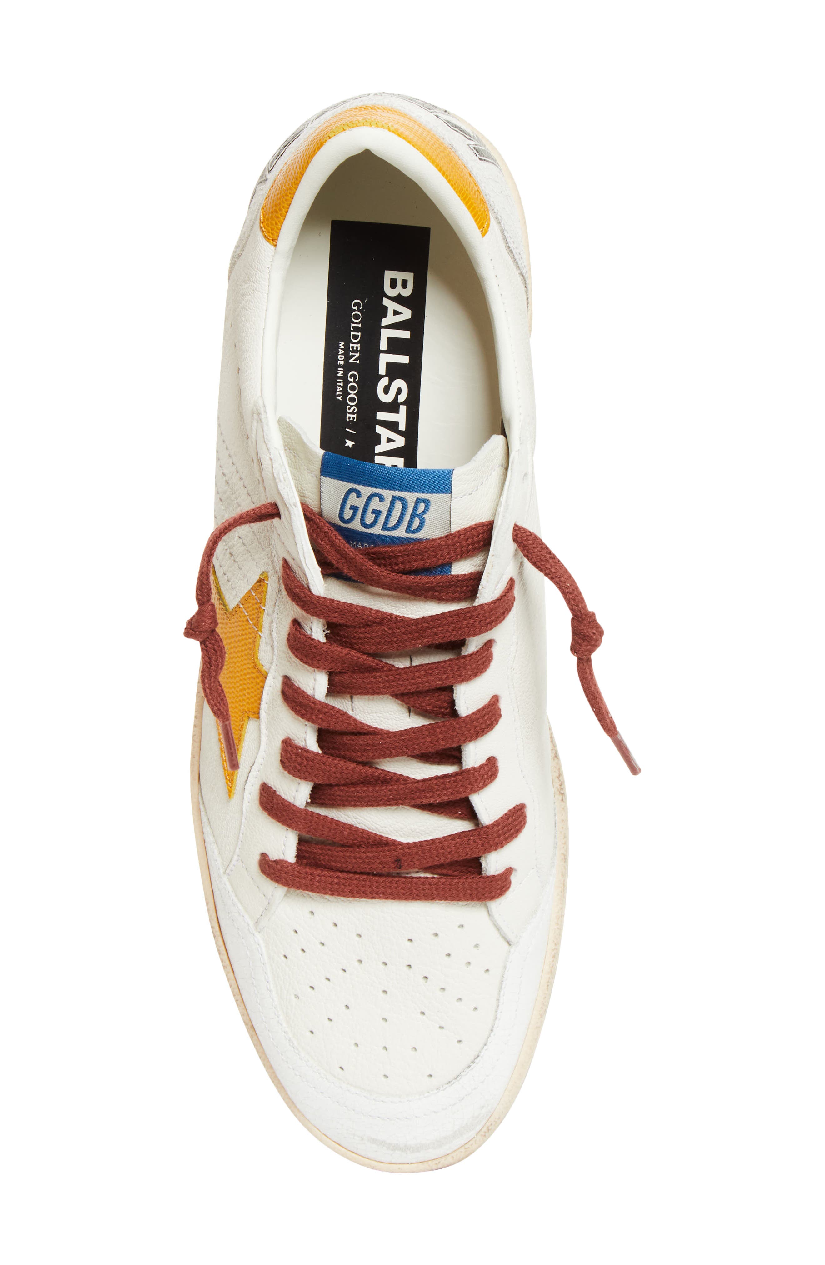 Golden Goose Ball Star Sneaker, Alternate, color, White/ Yellow