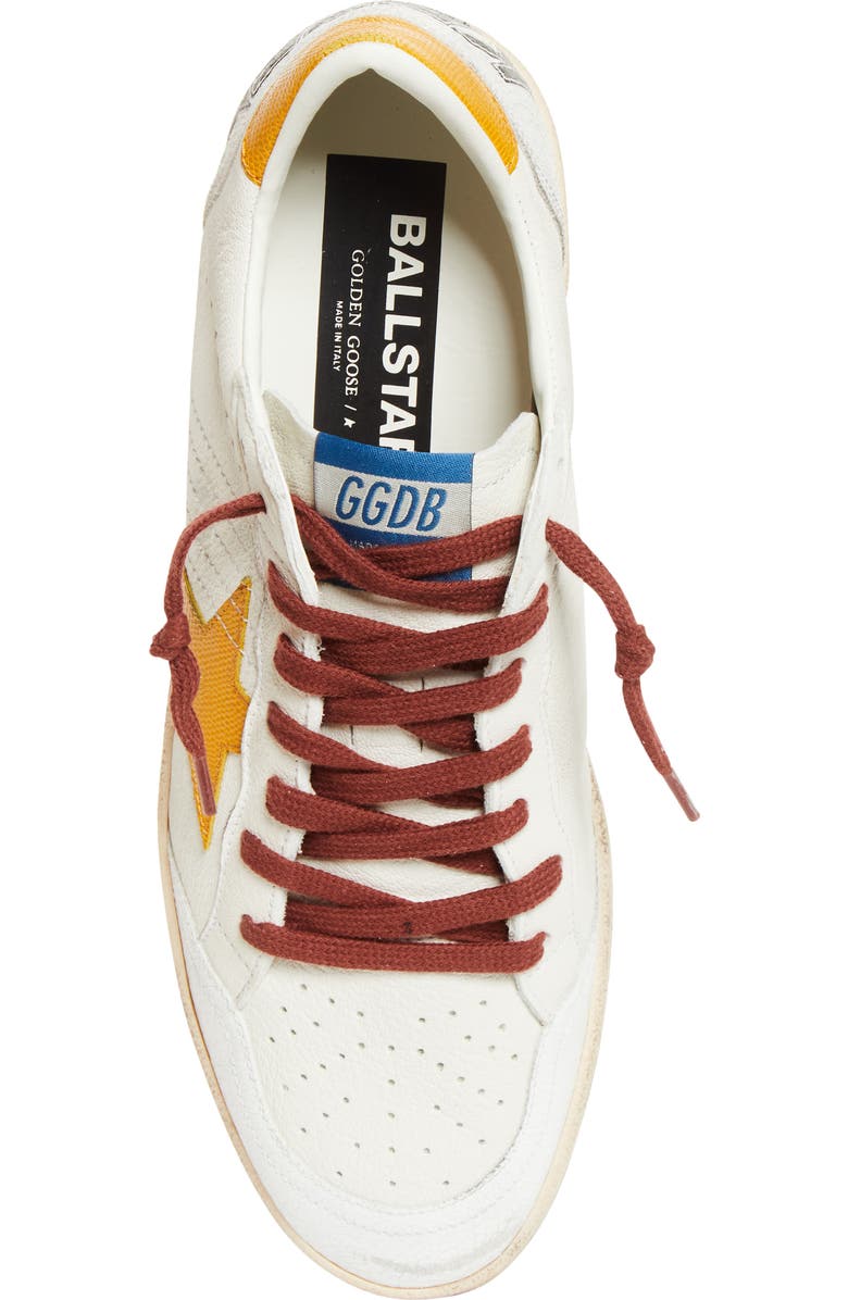 Golden Goose Ball Star Sneaker, Alternate, color, White/ Yellow