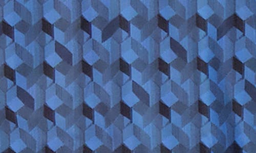 Ben Sherman Jacquard Geo Print Stretch Tech Polo In Blue