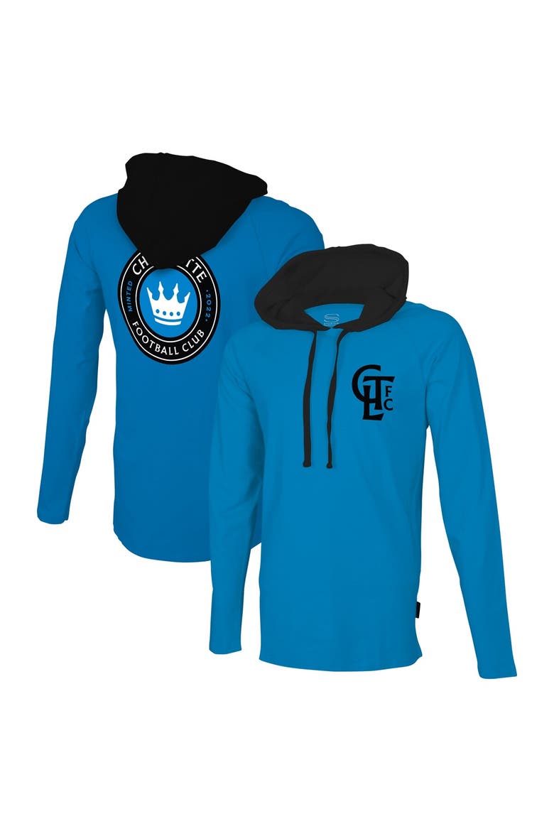 Men's Stadium Essentials Blue Charlotte FC Tradition Raglan Hoodie Long Sleeve T-Shirt, Alternate, color, Blue
