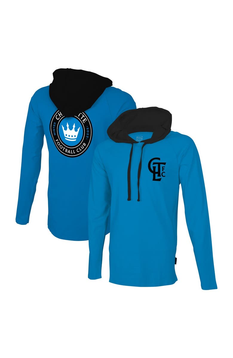 Stadium Essentials Men's Stadium Essentials Blue Charlotte FC Tradition Raglan Hoodie Long Sleeve T-Shirt, Alternate, color, 