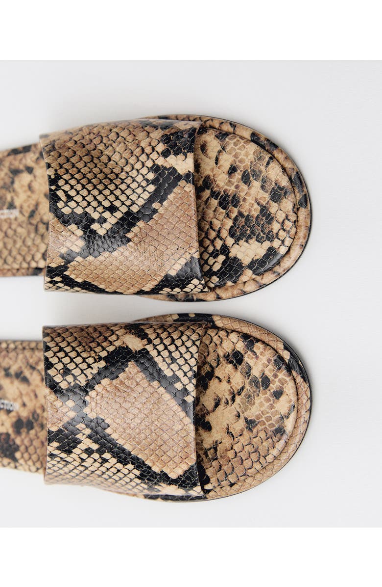 MANGO Snake Embossed Slide Sandal, Alternate, color,