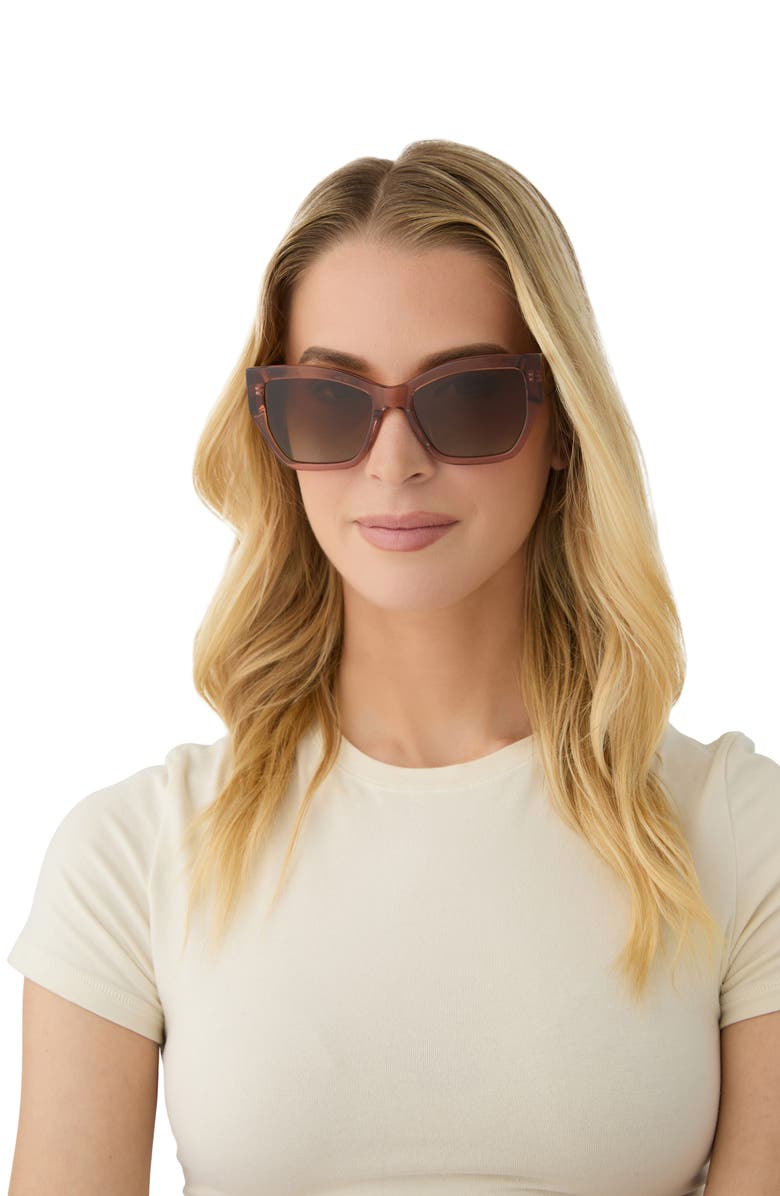 DIFF Vivienne 56mm Cat Eye Sunglasses, Alternate, color, Cafe Ole / Brown Gradient