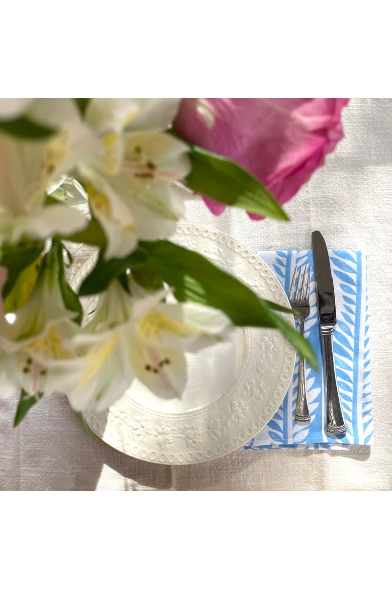 Blue Modern Vines Organic Napkins - Set of 4, Alternate, color, Multi