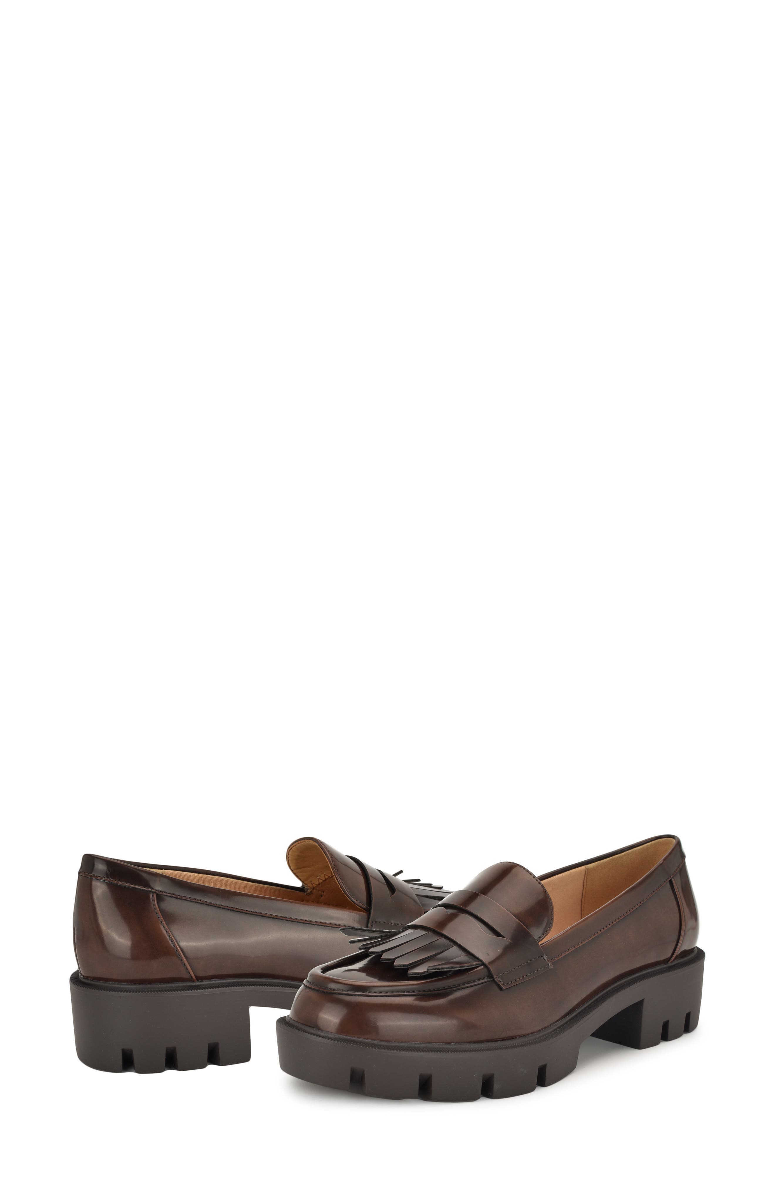 Nine West Missa Platform Lug Loafer, Alternate, color, Dark Brown 200