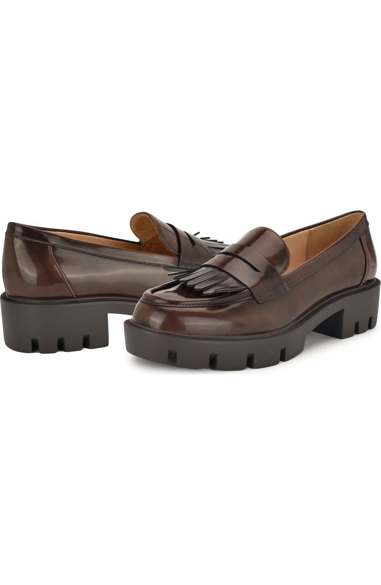 Nine West Missa Platform Lug Loafer, Alternate, color, Dark Brown 200